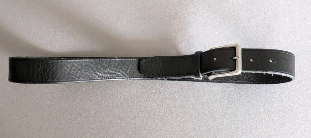 Fossil Men’s Black Genuine Leather Belt Size 36/90 Leather Silver Buckle